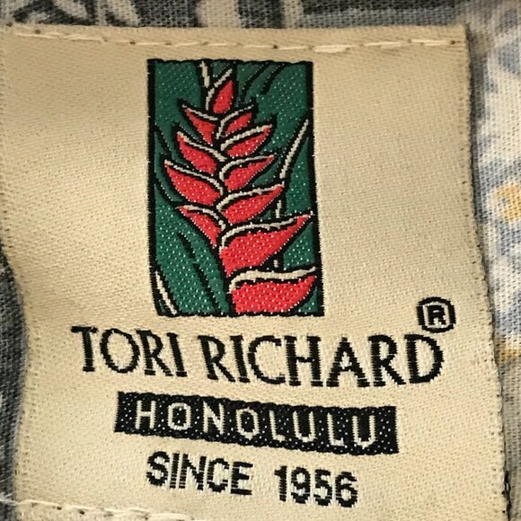 Tori Richard Hawaiian Shirt Men XXL Gray Floral Button Down Pocket Pullover - Picture 3 of 11